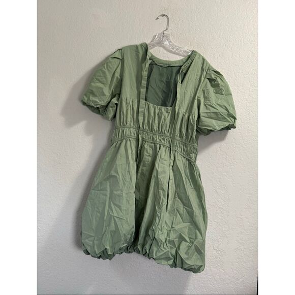 Arula Dress A XL Sage Green Bubble Puff Sleeve Smocked Waist Cottagecore  Fairy